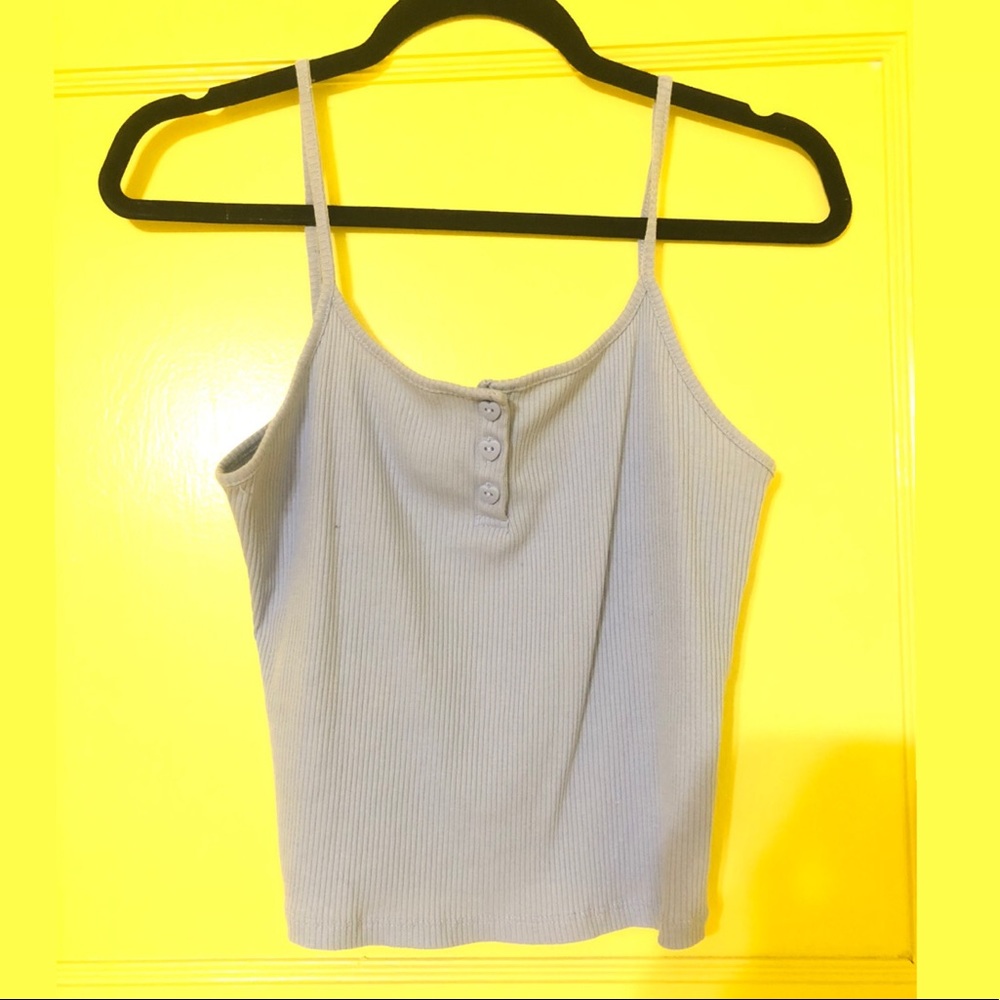 Forever 21 Heart Button Up Tank Crop Top